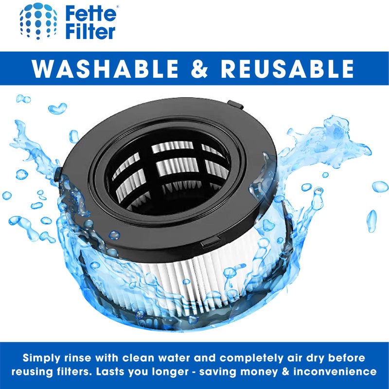 Fette Filter فلتر فيتي - فلتر HEPA متوافق مع نماذج مكنسة ديوالت الرطبة والجافة DC515 DCV517 DCV517B رقم الجزء # DC5151H يتضمن 2 فلتر بديل. - Image 4